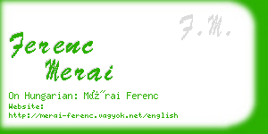 ferenc merai business card